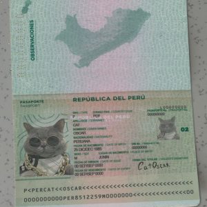 Peru Passport Template